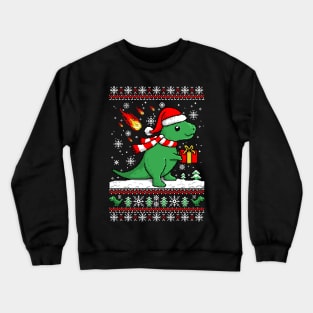 cute t-rex in pixel art Crewneck Sweatshirt